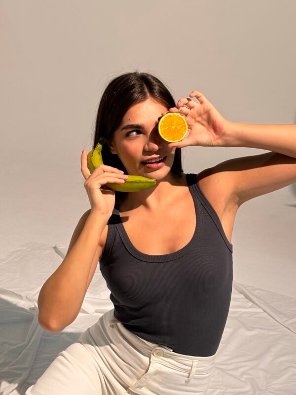 Ribbed tank top - Charcoal